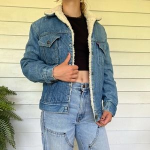 Vintage 70s/80s Levi’s Denim Sherpa Jacket Size 36